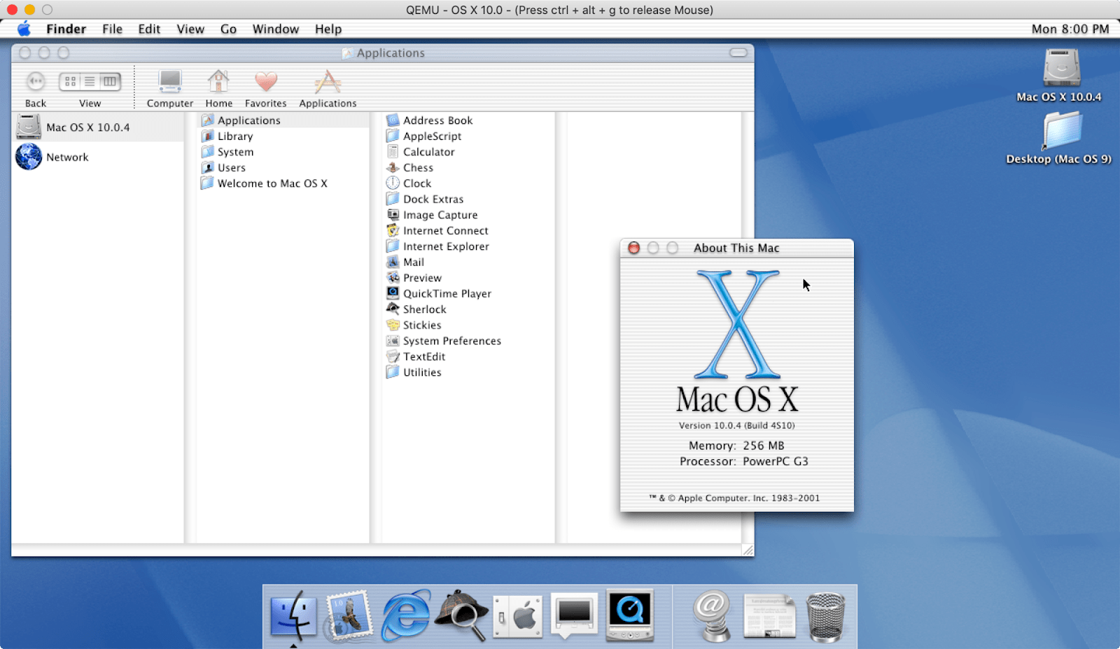 2001 Mac OS X Cheetah