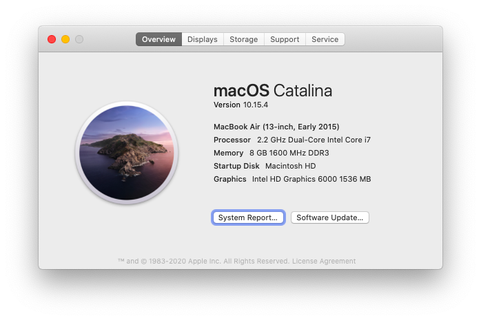 about this Mac macOS system serial number