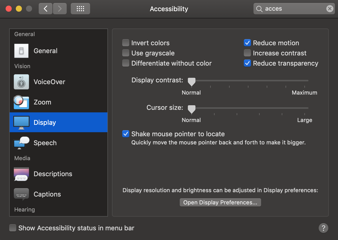 display settings mac