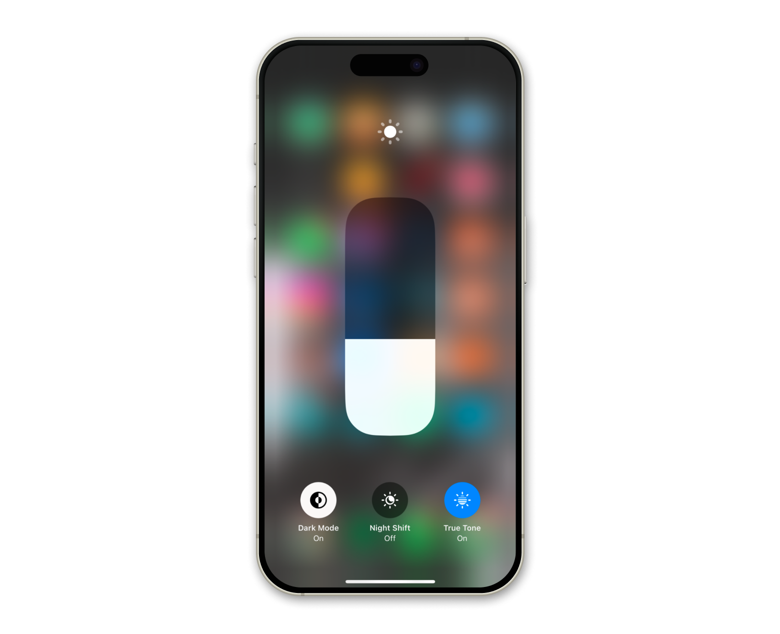 Activate iPhone dark theme at control center