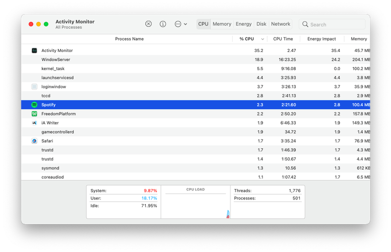 outlook for mac 2019 high cpu usage