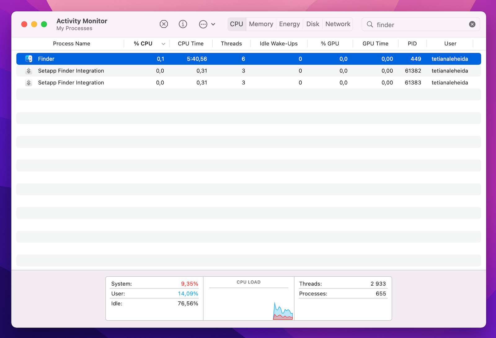 force quit Finder with Activity Monitor: