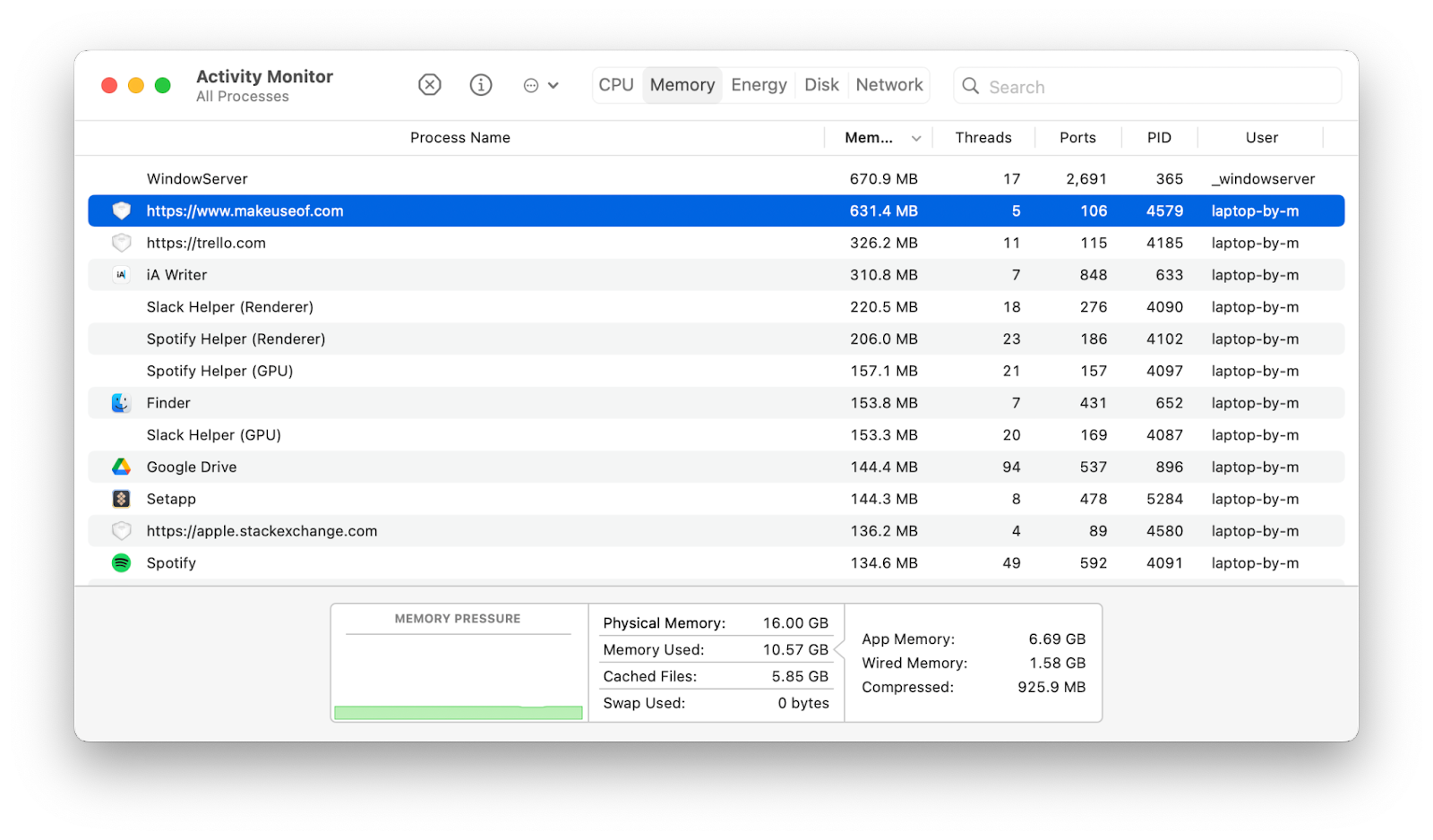 activity monitor stop idle processes