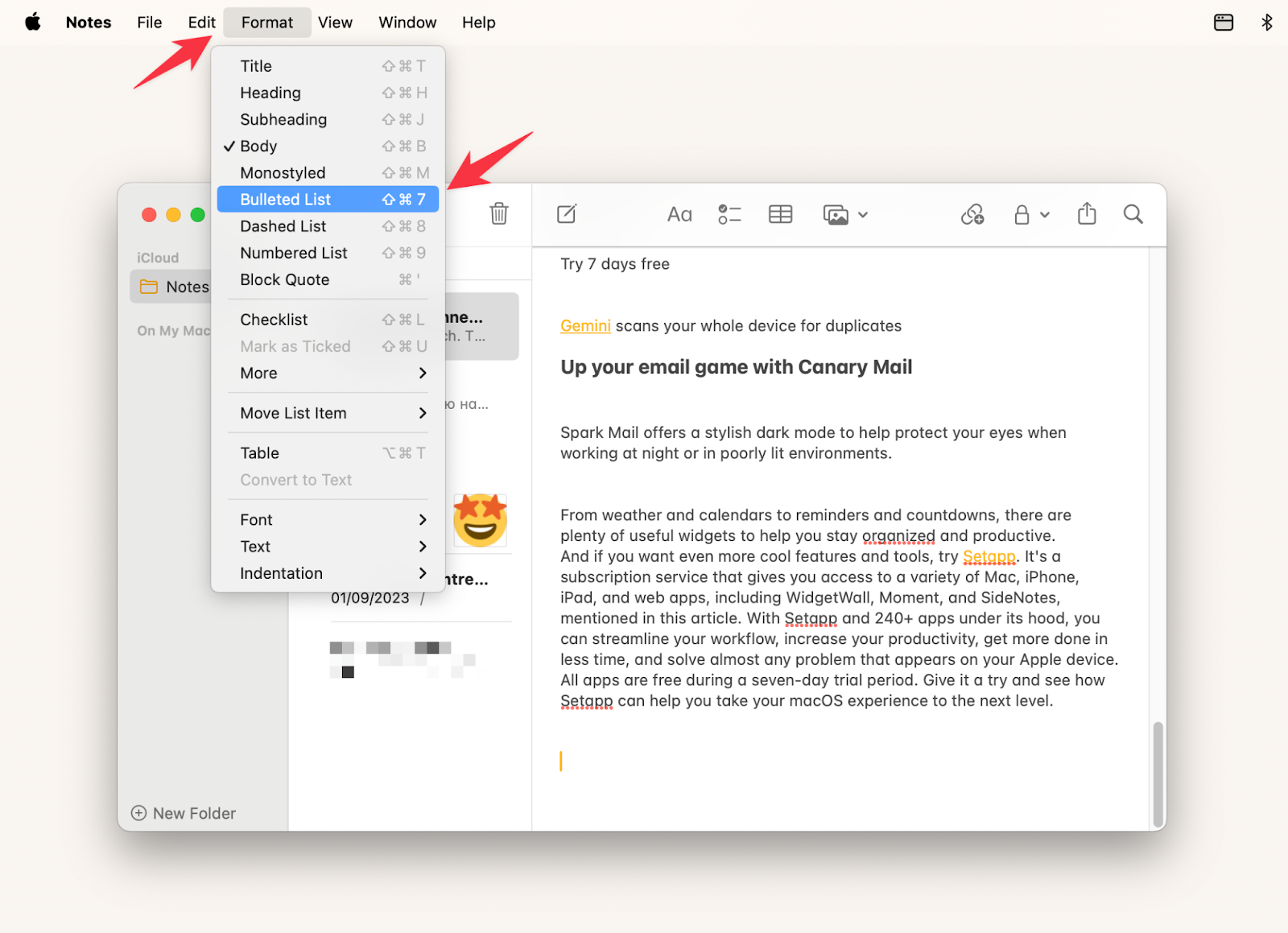 How to make a bullet point on a Mac keyboard