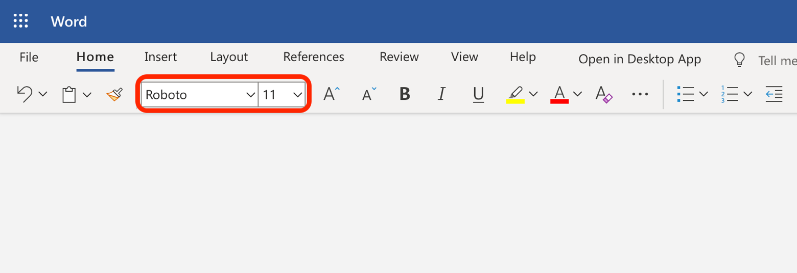 add font to word document