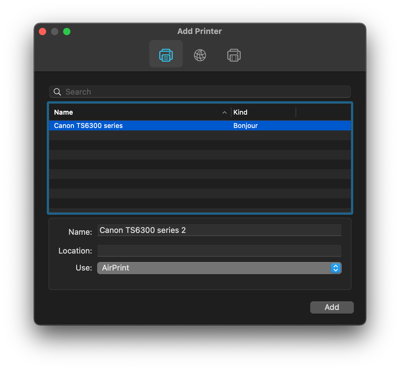 add wireless printer to mac pro