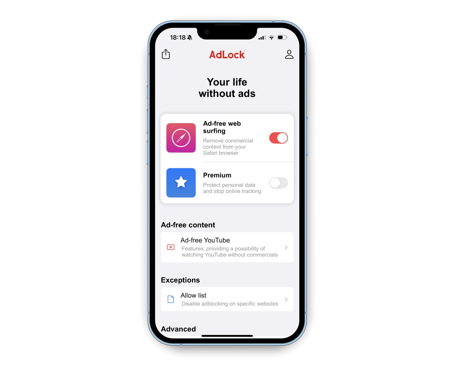 AdLock ad blocker for iPhone