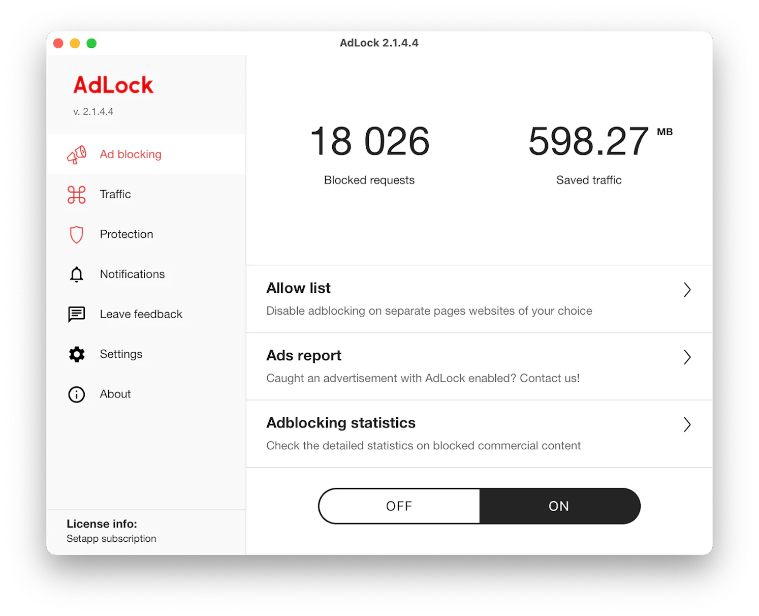 AdLock ad blocker for Mac