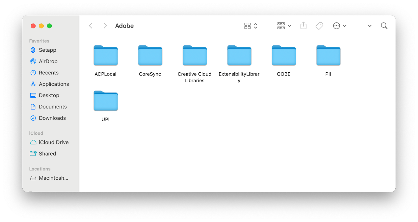 adobe creative cloud folders