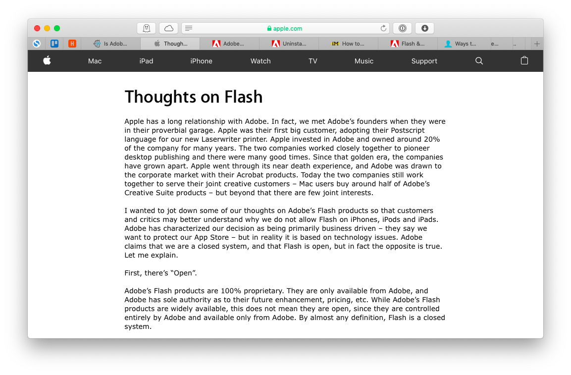 adobe flash player for mac wont work