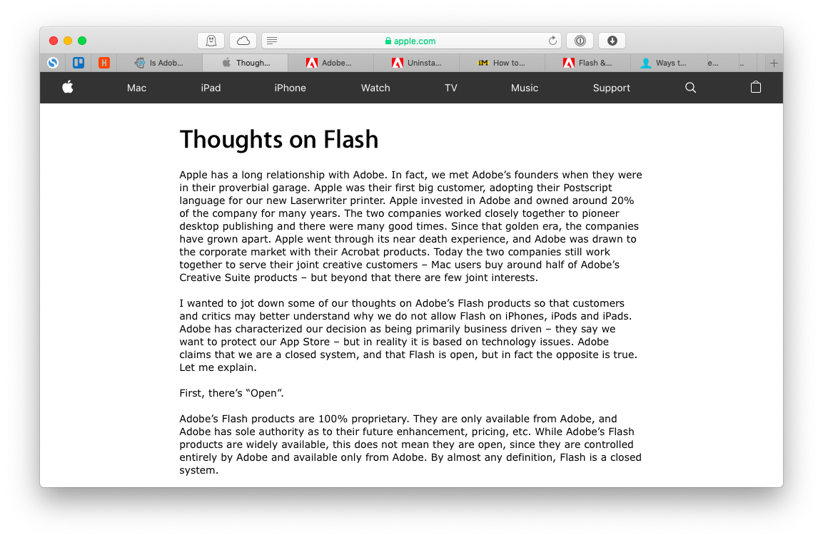 adobe flash player on itunes store for mac os x