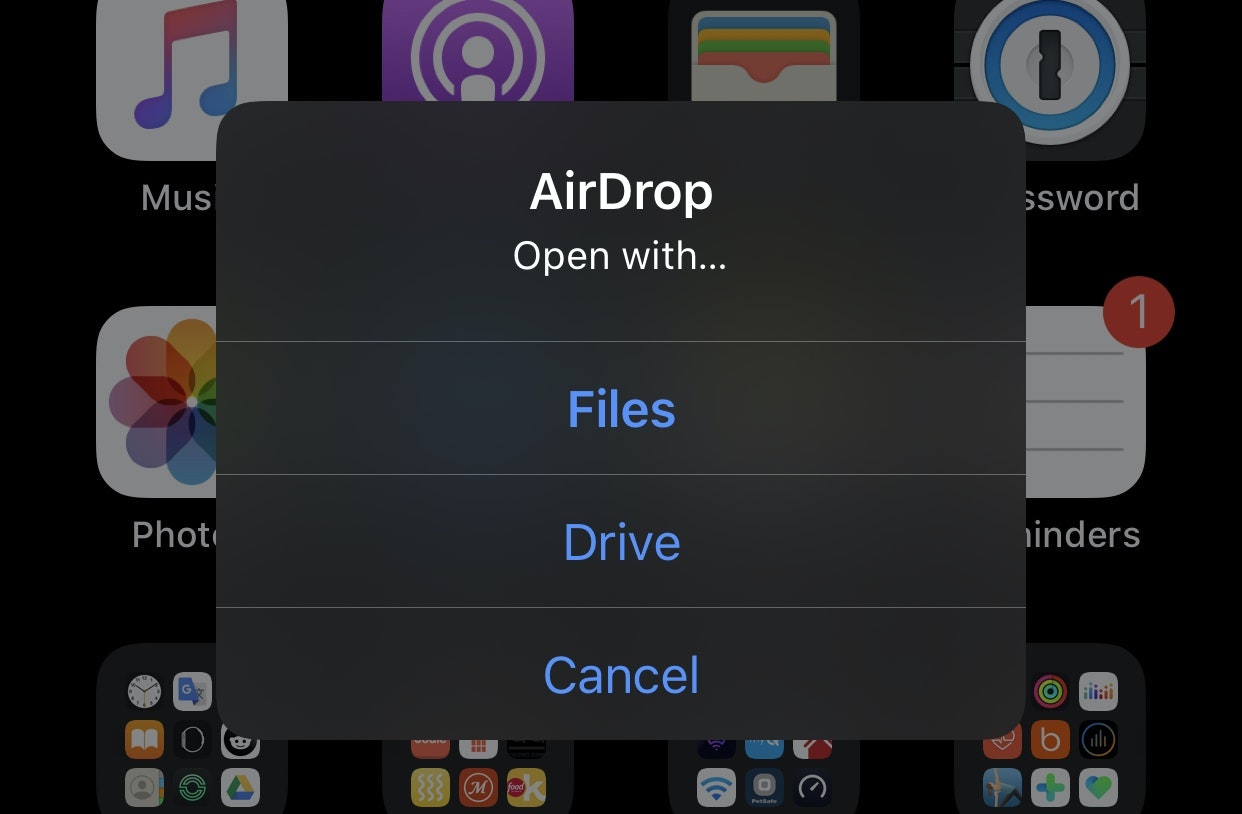 airdrop option ios