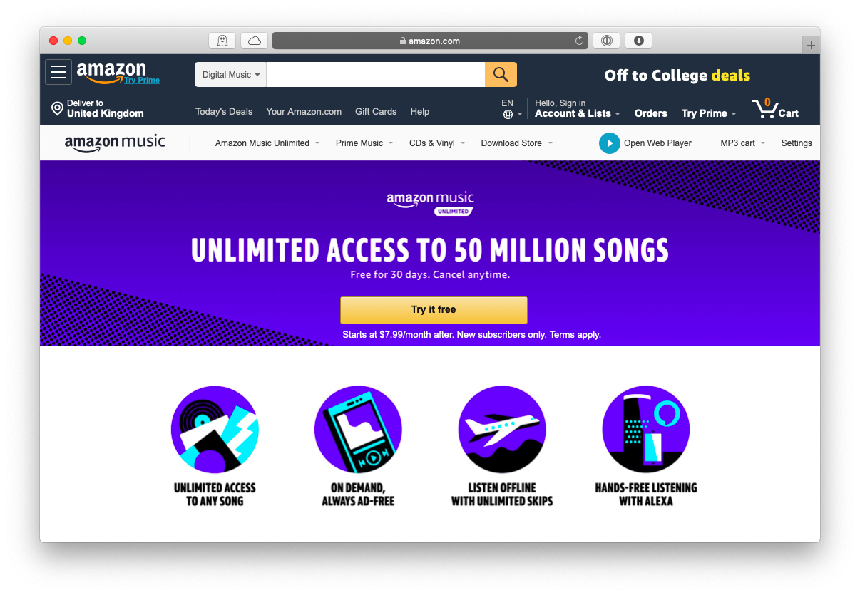 free amazon music web access for mac after trial