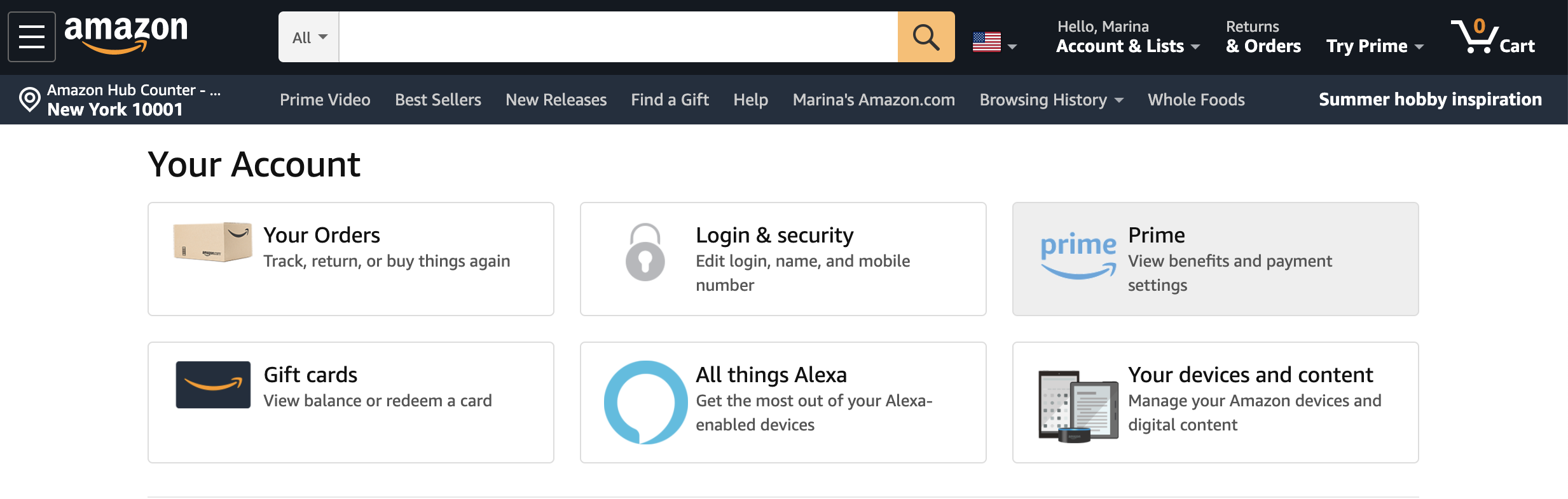 Delete Amazon Prime account