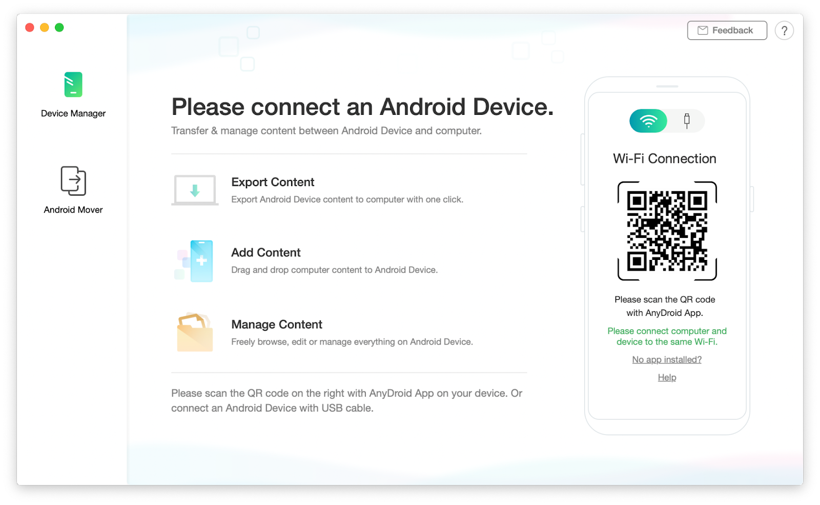 connect Android device to share files with a Mac