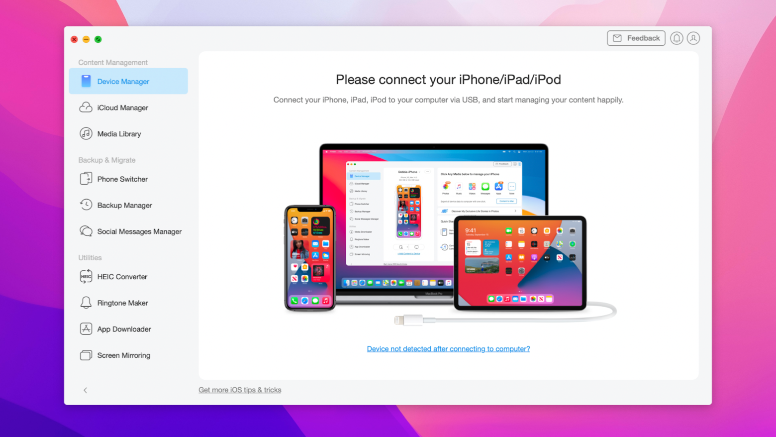 kết nối iPhone/iPad/iPod của bạn với máy Mac