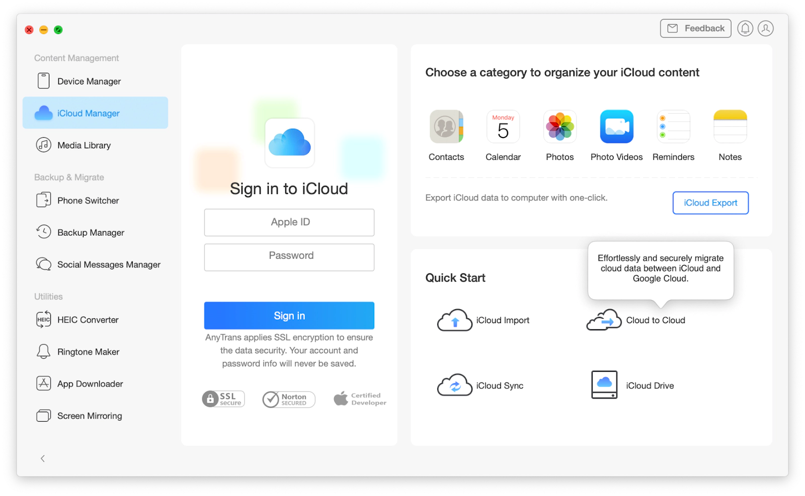 transferring between clouds with AnyTrans