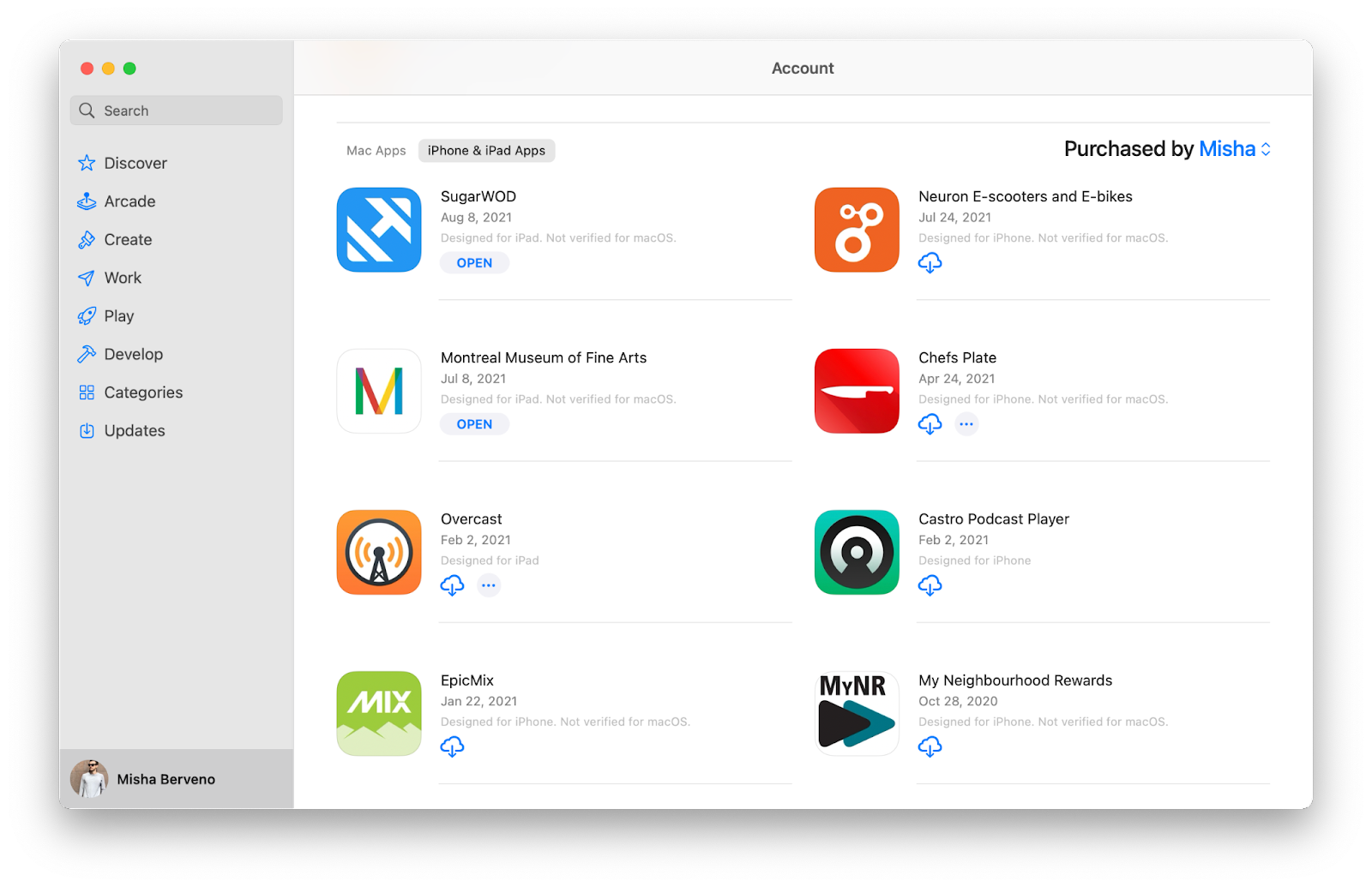 app store ios m1 mac