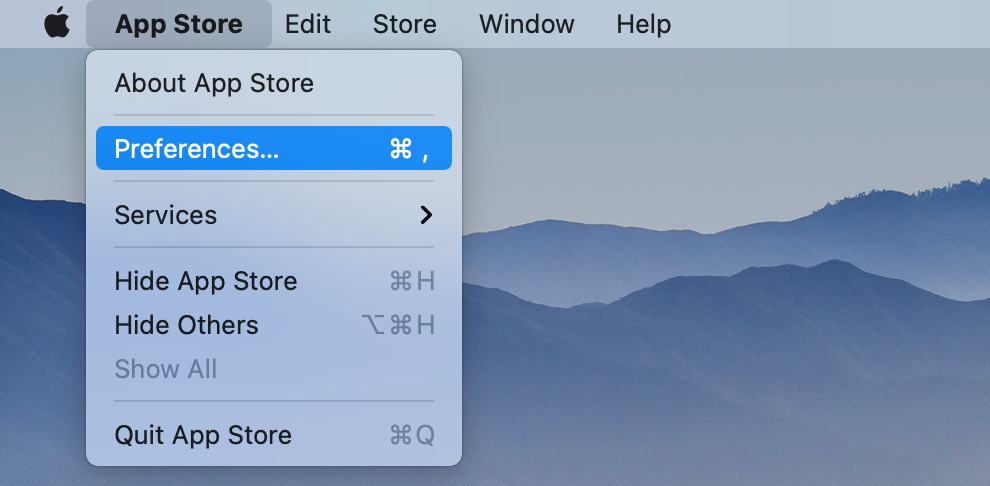 App Store > Preferences