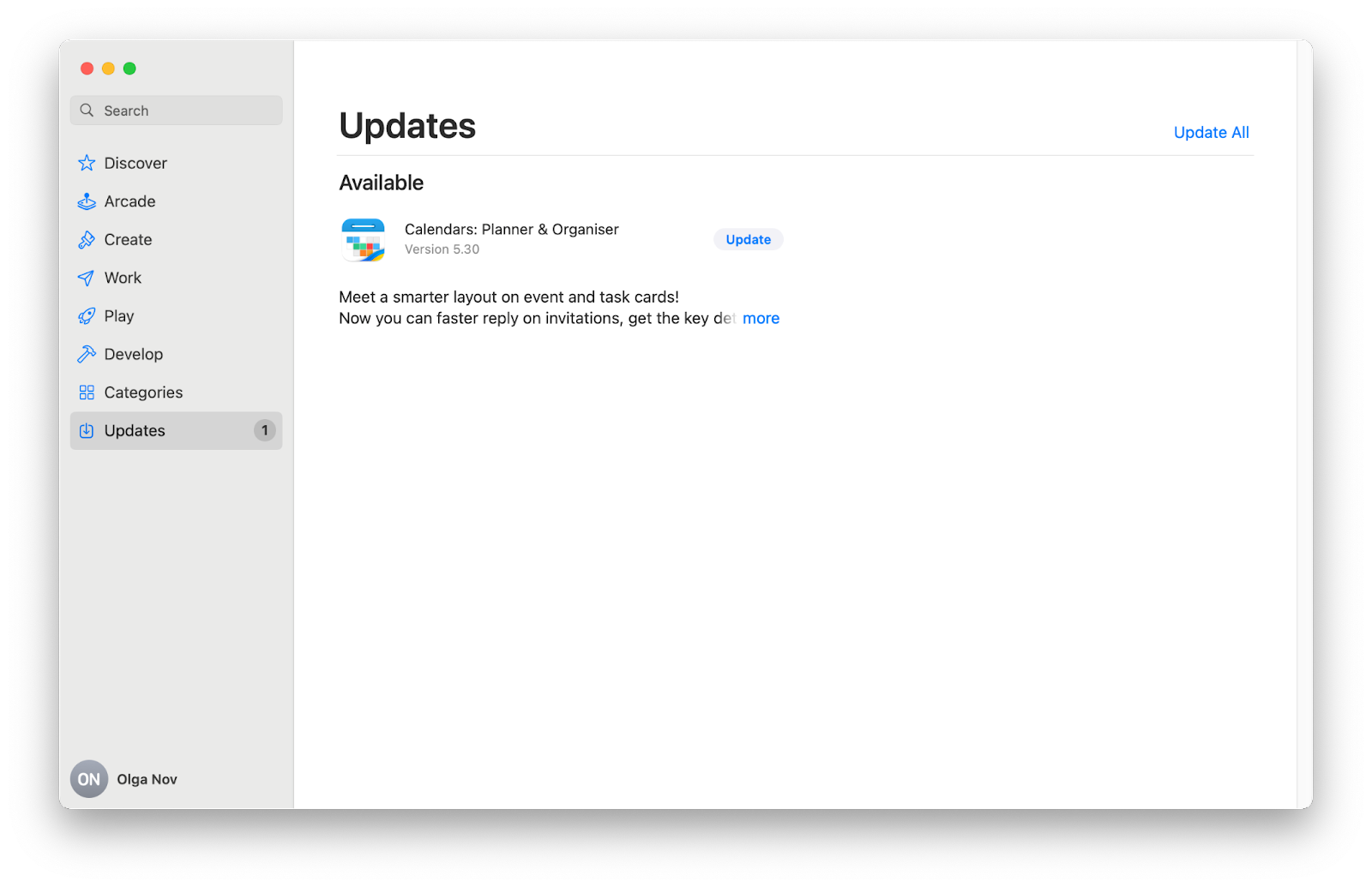 app store update option