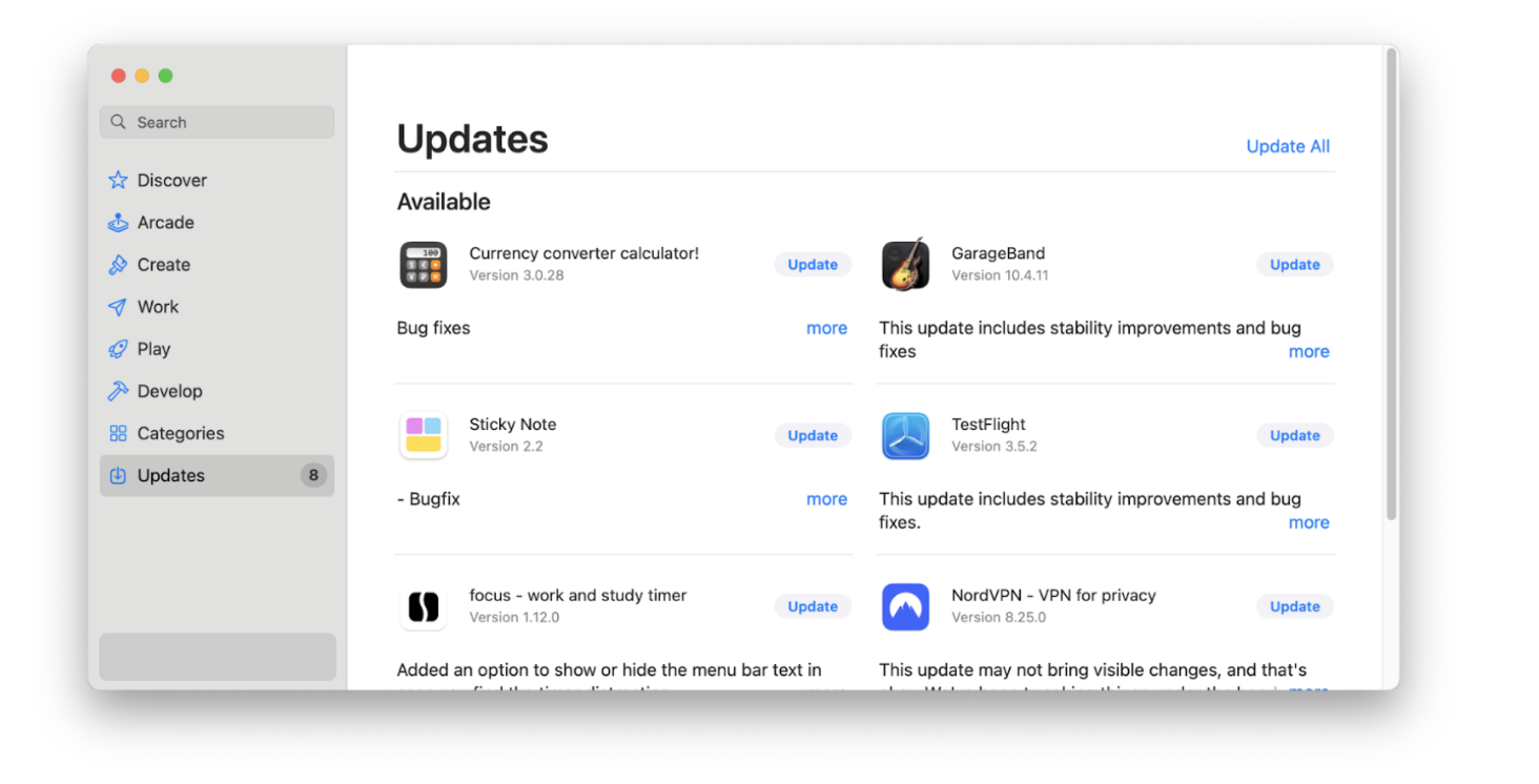 app store updates