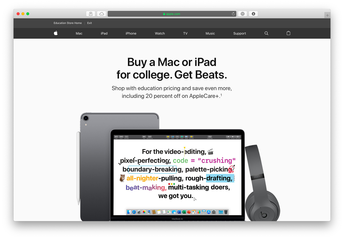 Apple discount store education