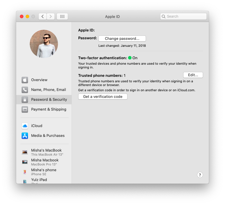 apApple ID sign in two factor authentication turn on Mac