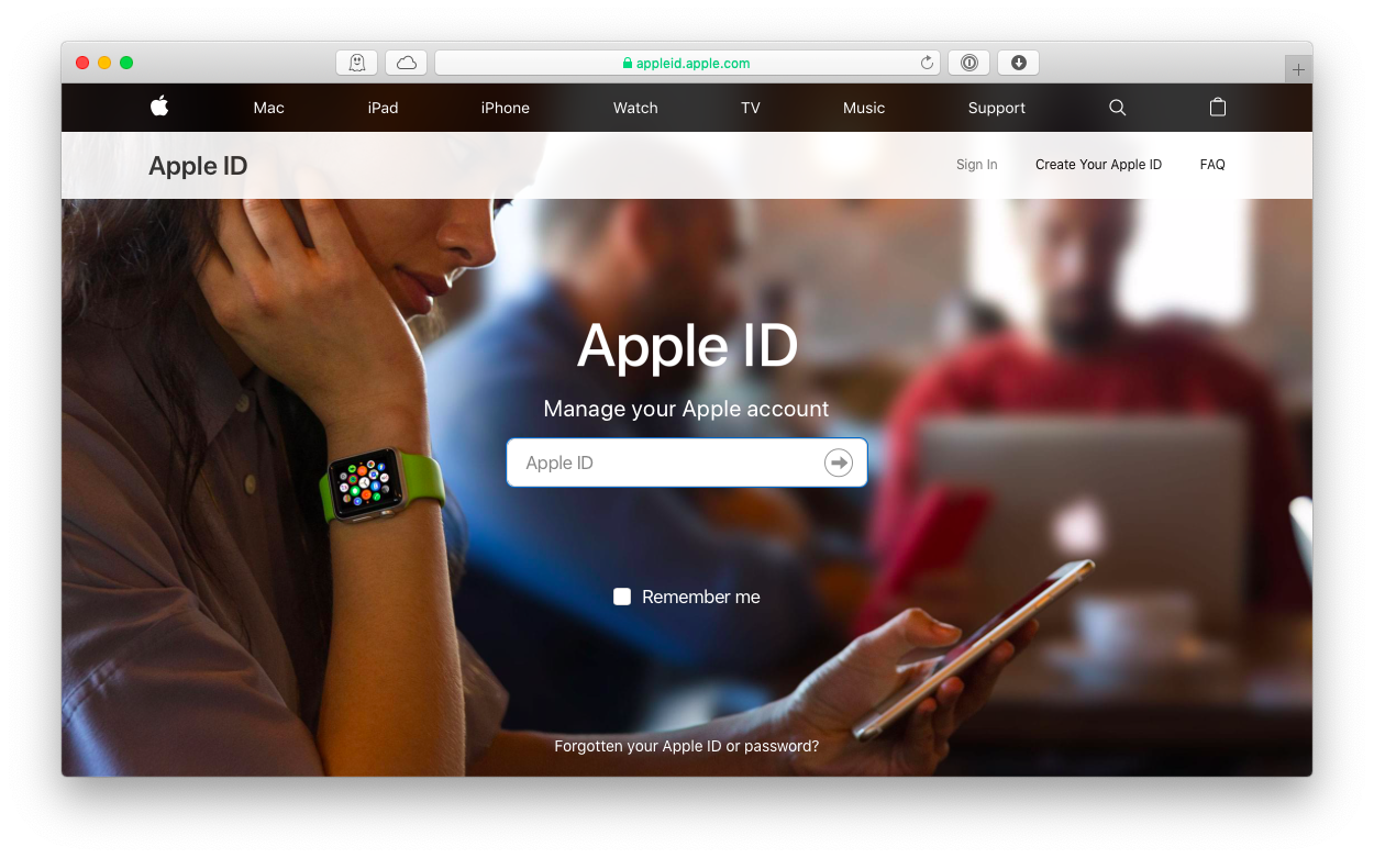 create apple id website