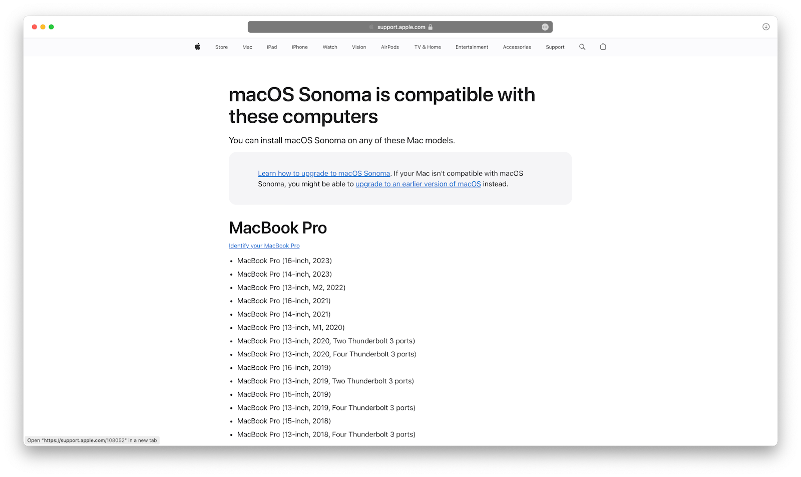 apple mac compatibility chart