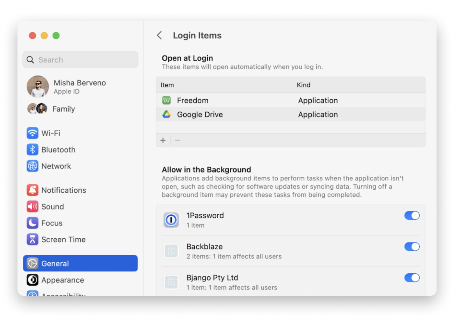 apple menu system settings general