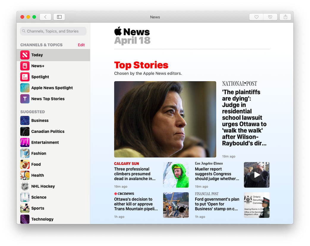 Top Stories in Apple News