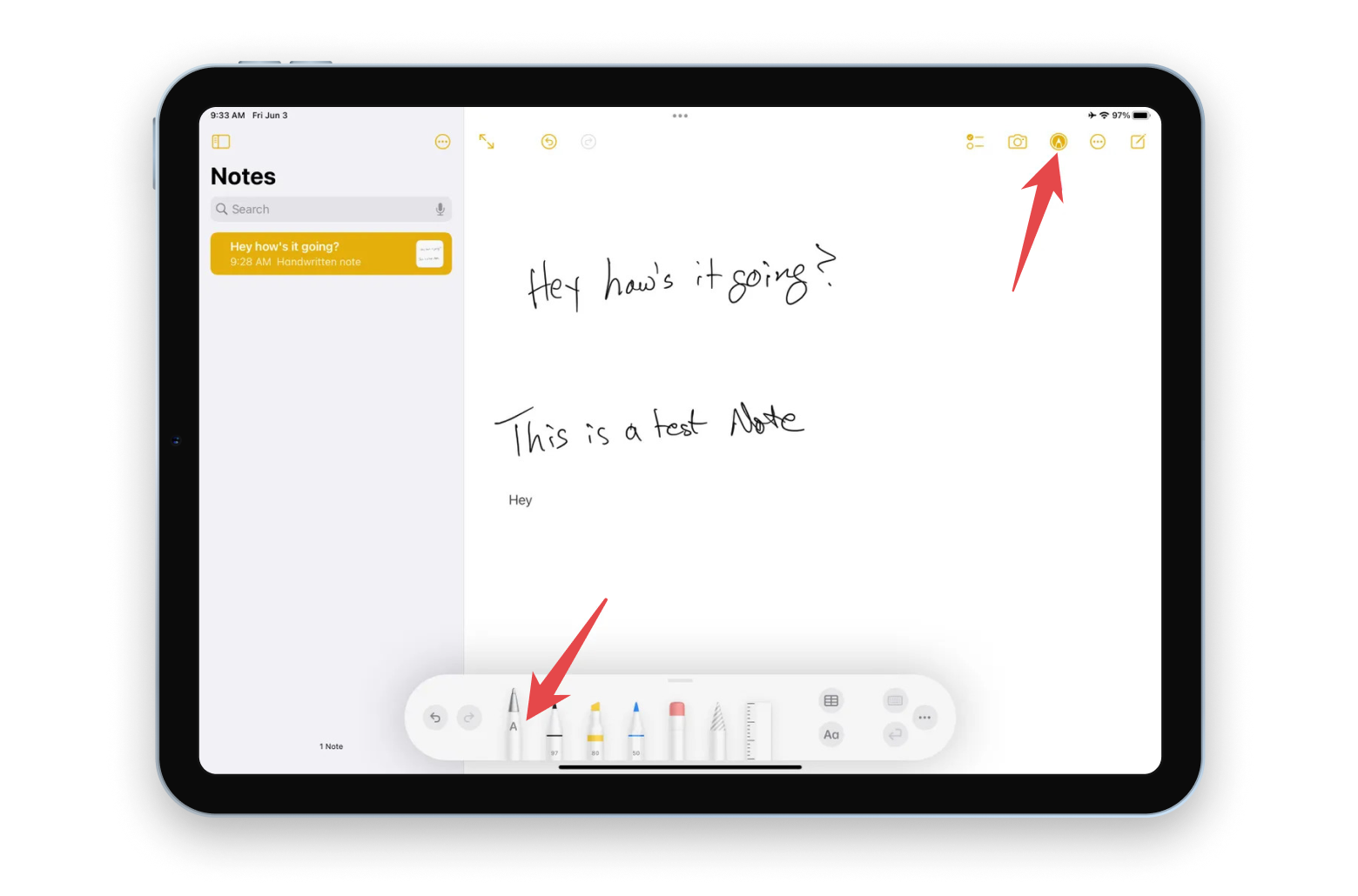 apple pencil supported mac notes app