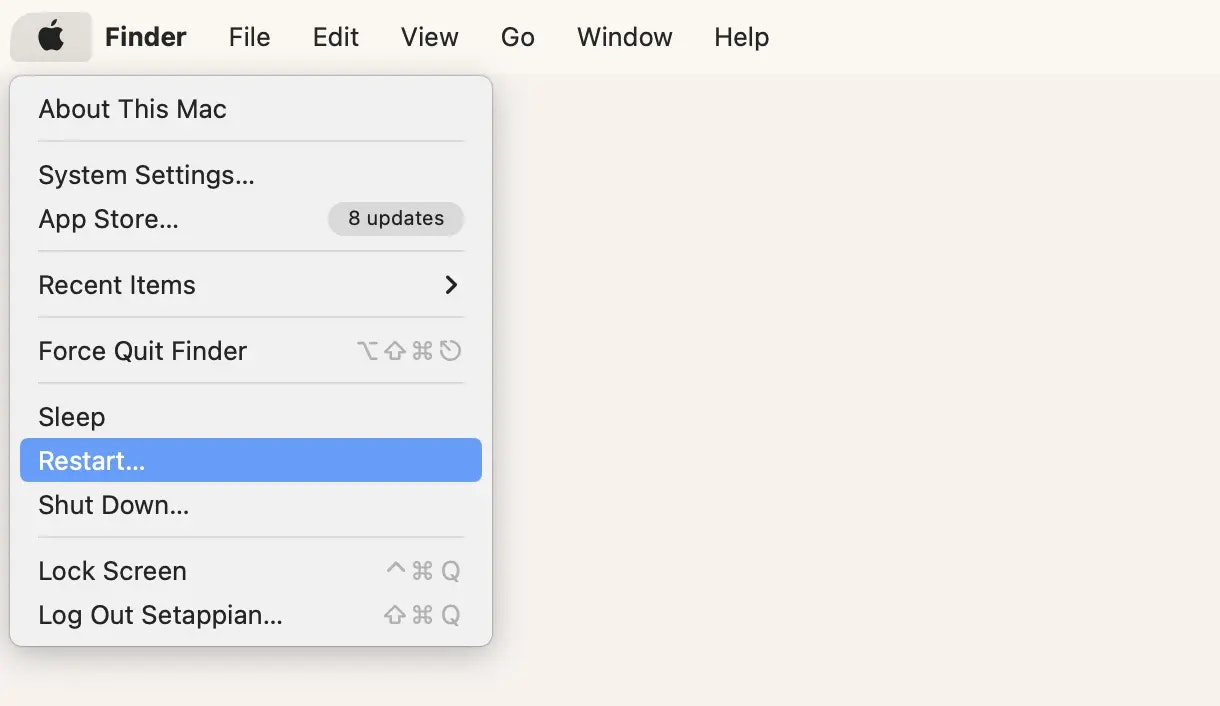 Restart your Mac