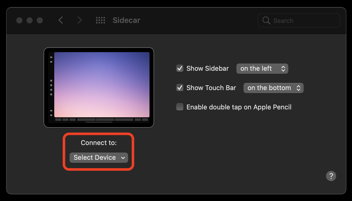 how to use sidecar on macbook pro 2020