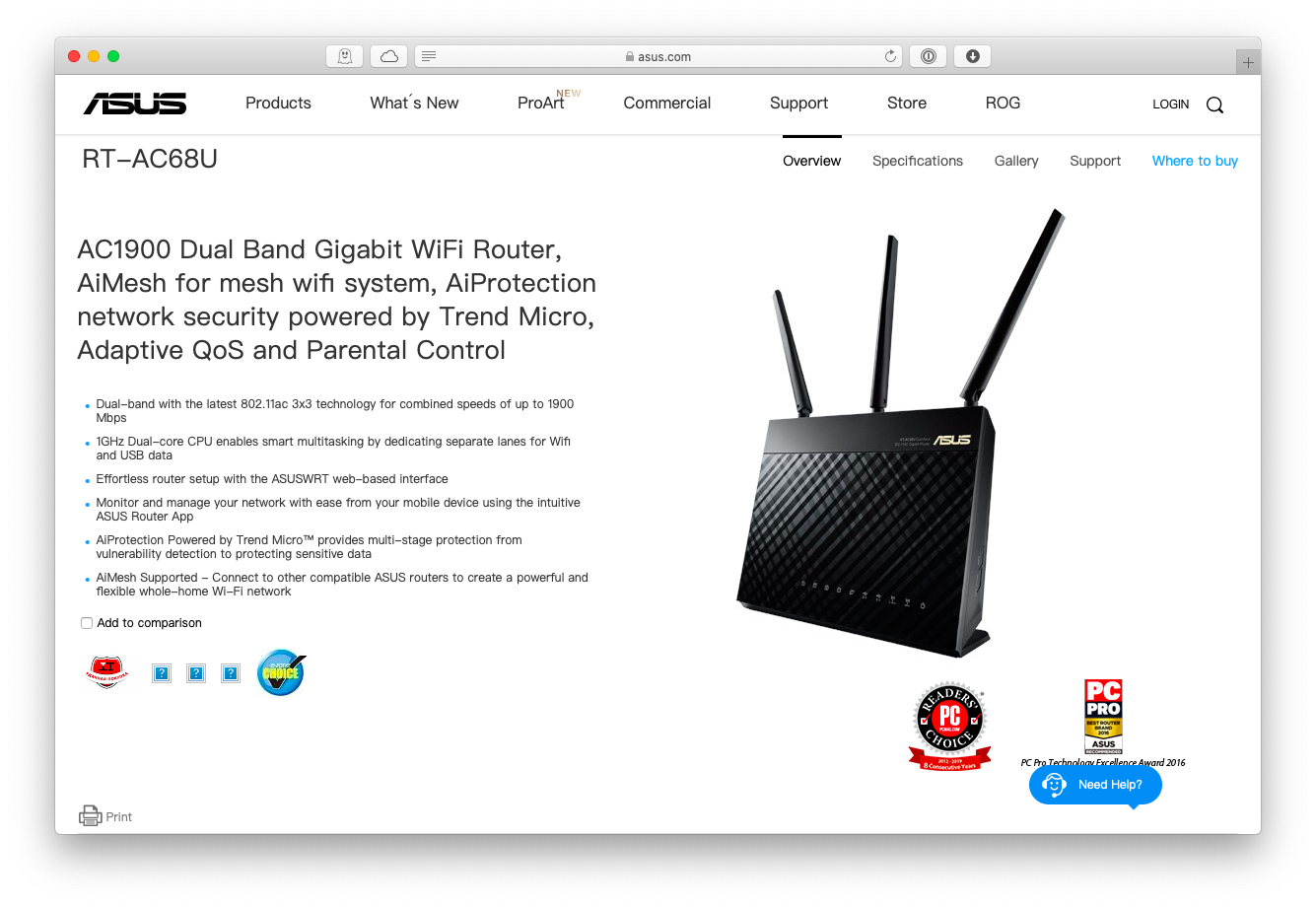 Asus Gigabit wifi router Mac