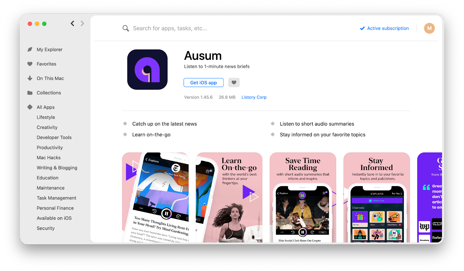 Ausum on Setapp