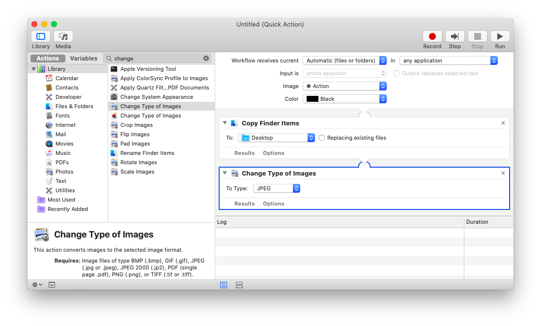 change HEIC to JPG with Automator