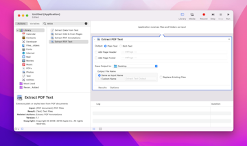 extract texts from PDFs using Automator