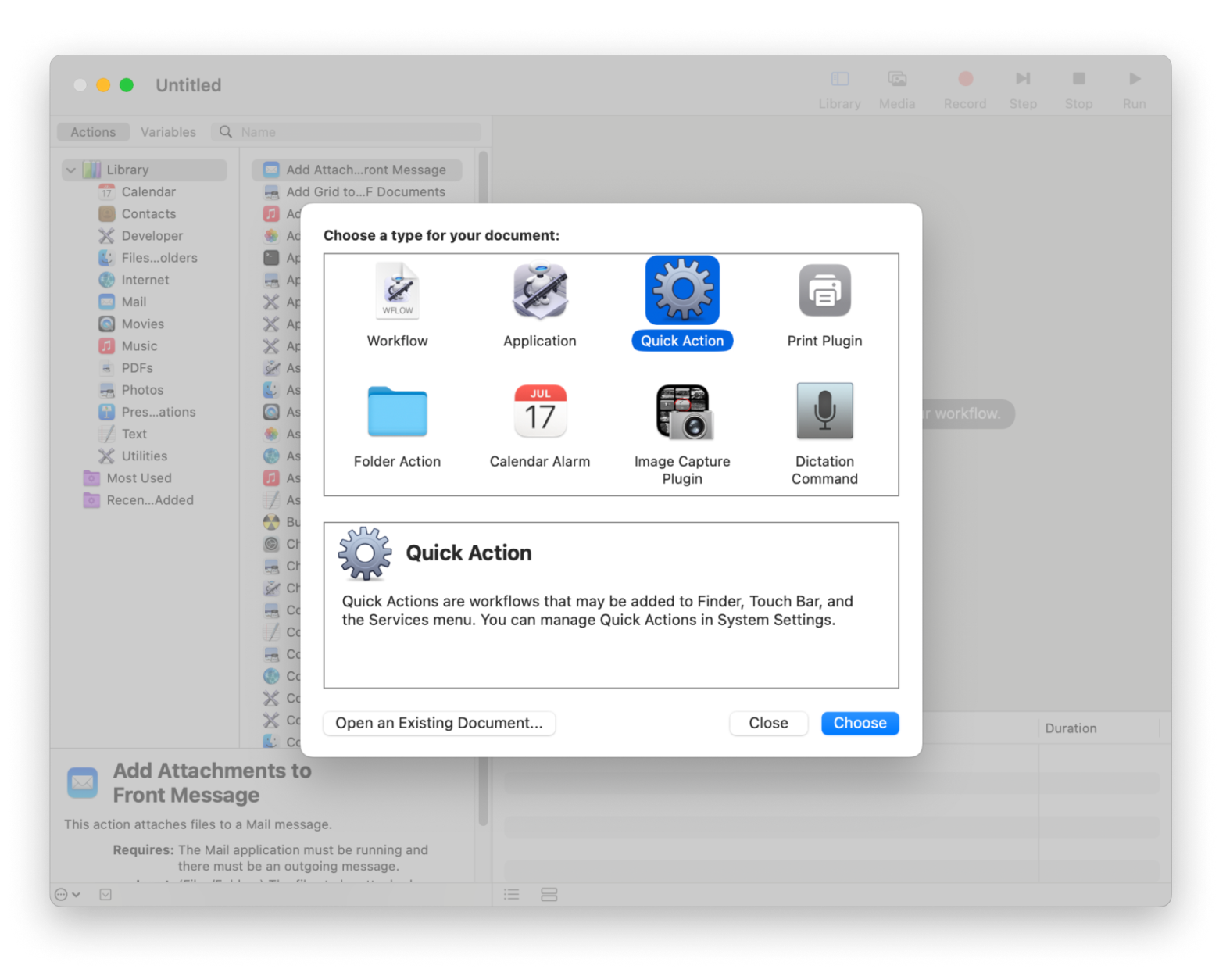 Automator Quick Action