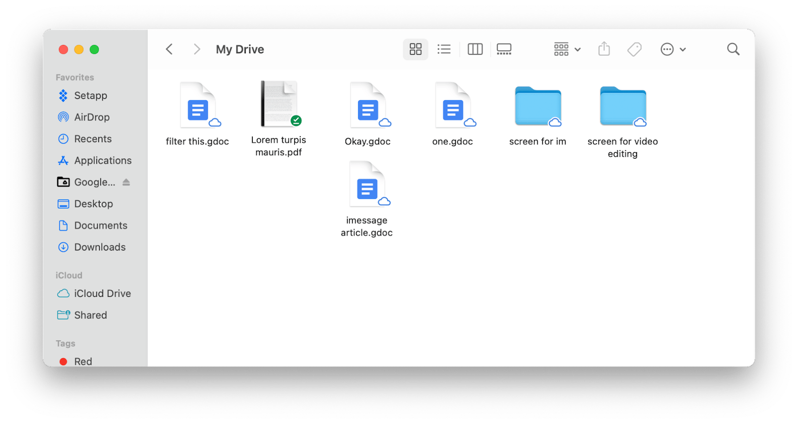 google drive for mac finder