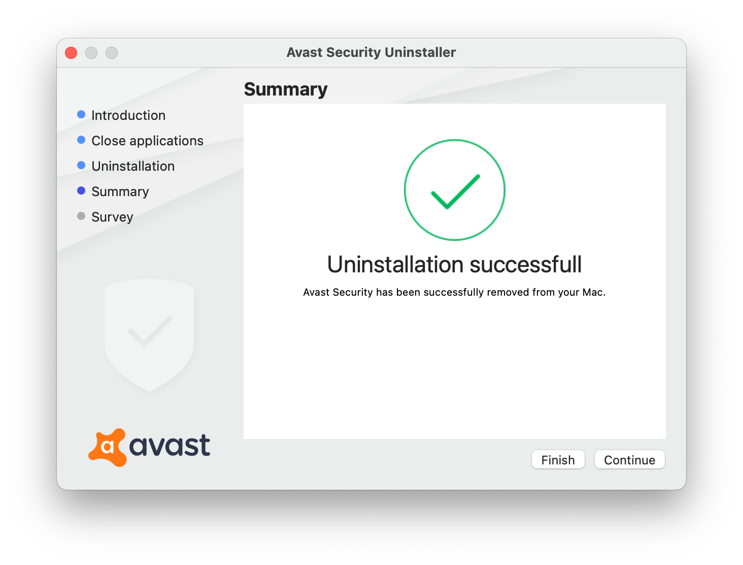 uninstall avast on mac