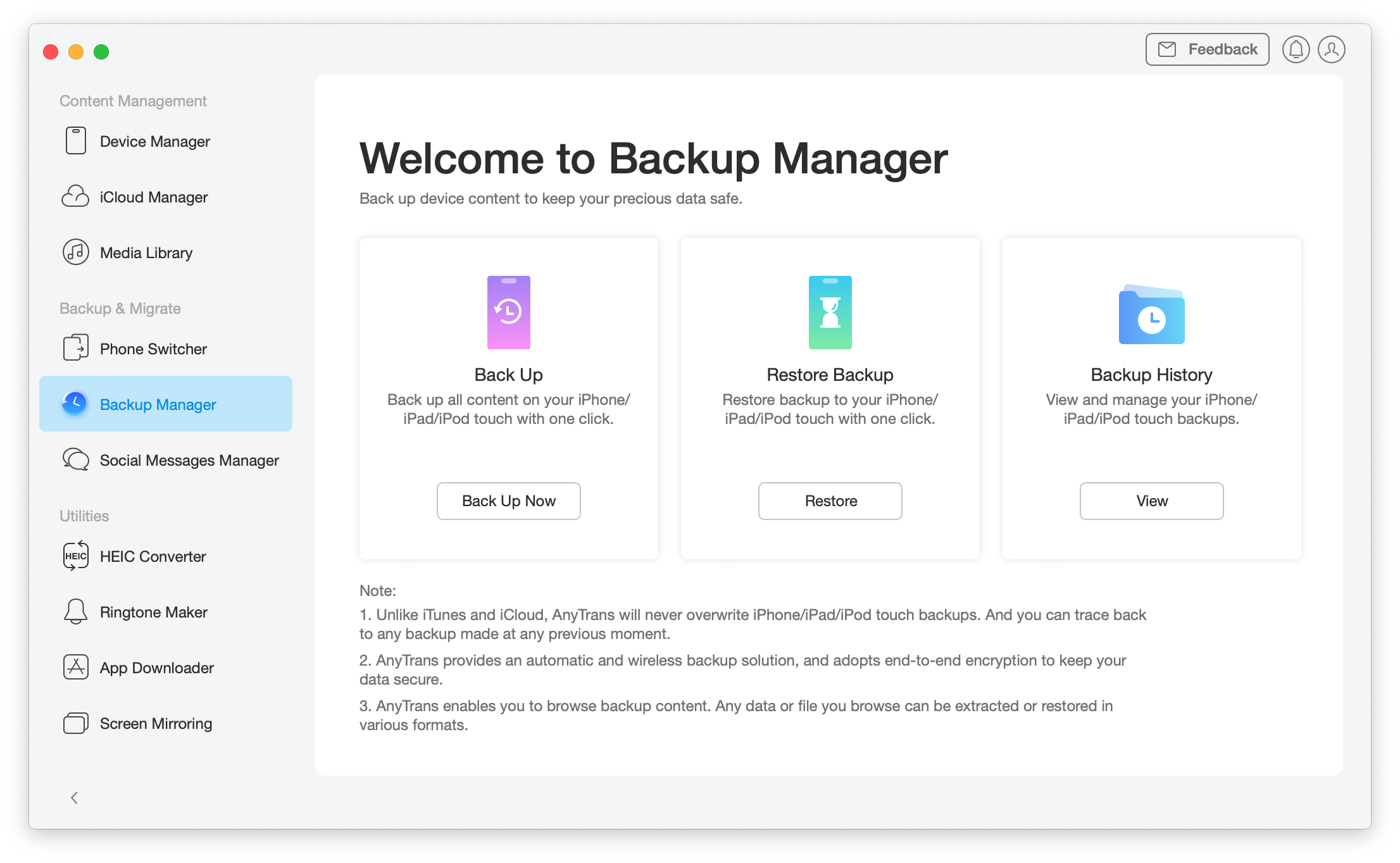 backup manager anytrans