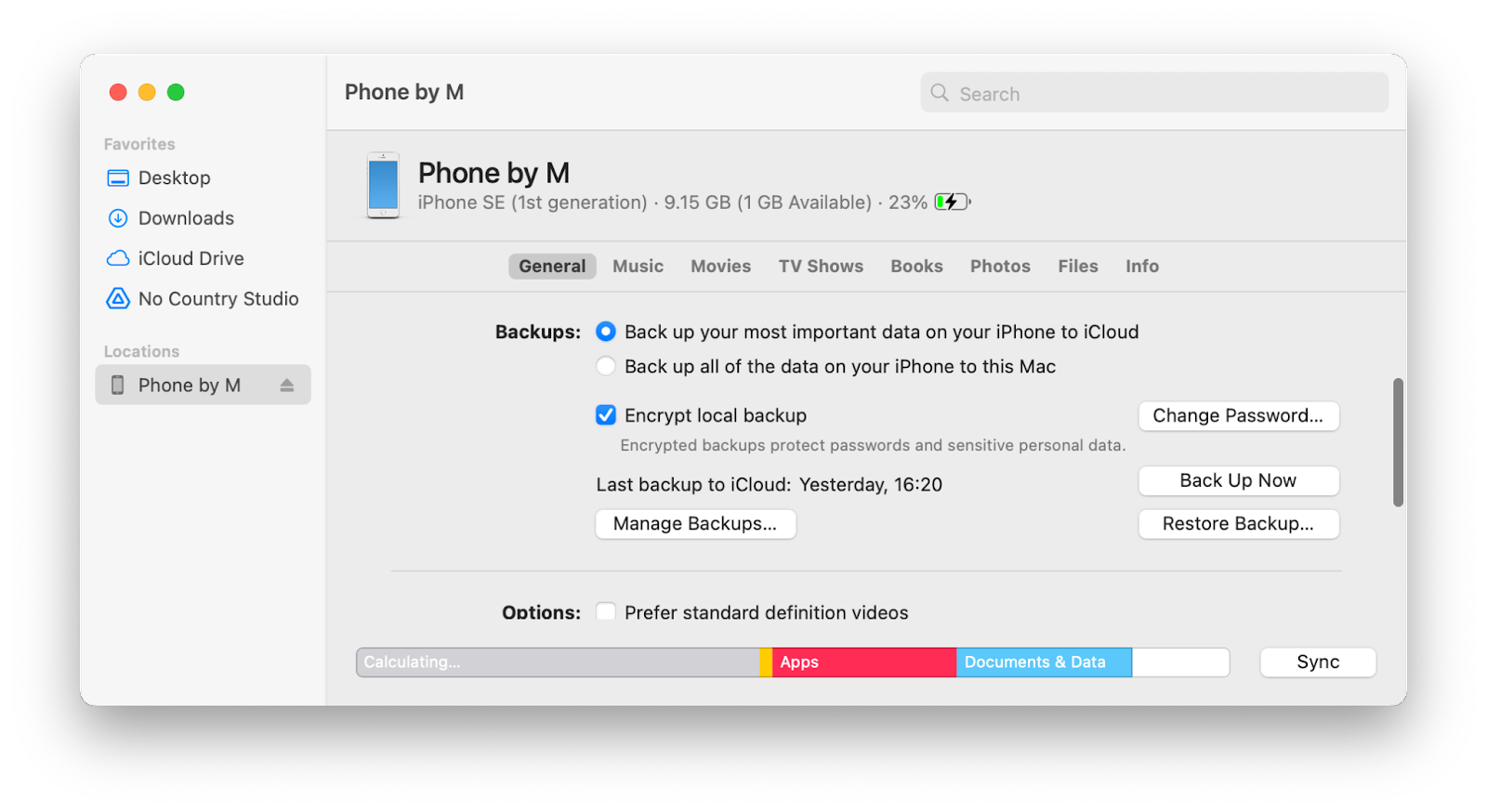 backup iphone to mac using finder