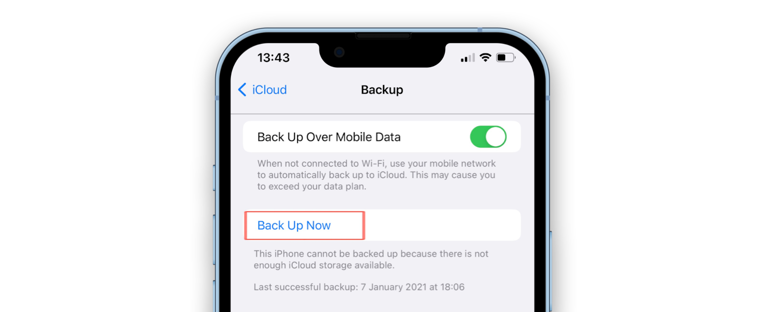 backup now icloud