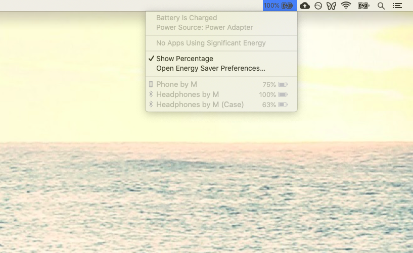 Batteries menu bar Mac level Batteries menu bar Mac level