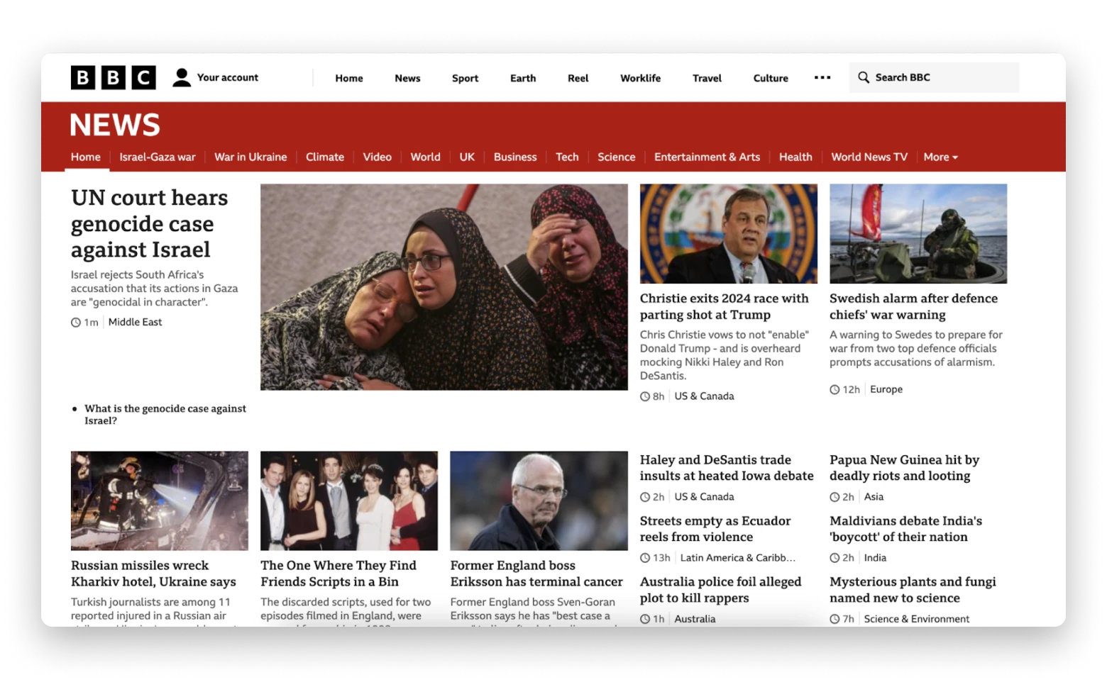 BBC News home page