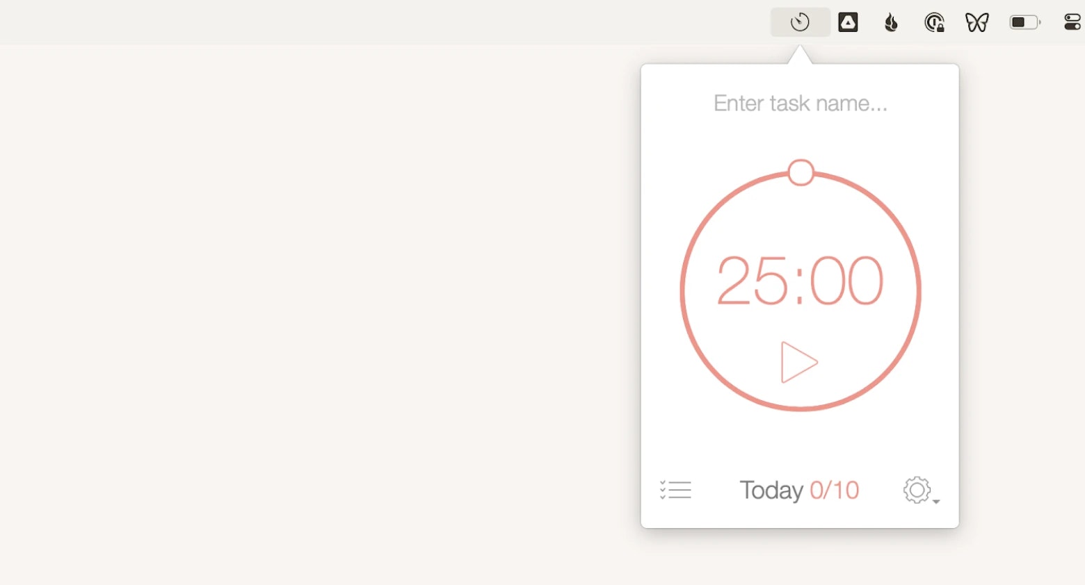 Be Focused timer app Mac tasks