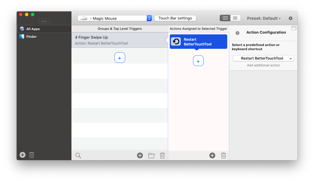 BetterTouchTool custom gestures shortcuts app Mac