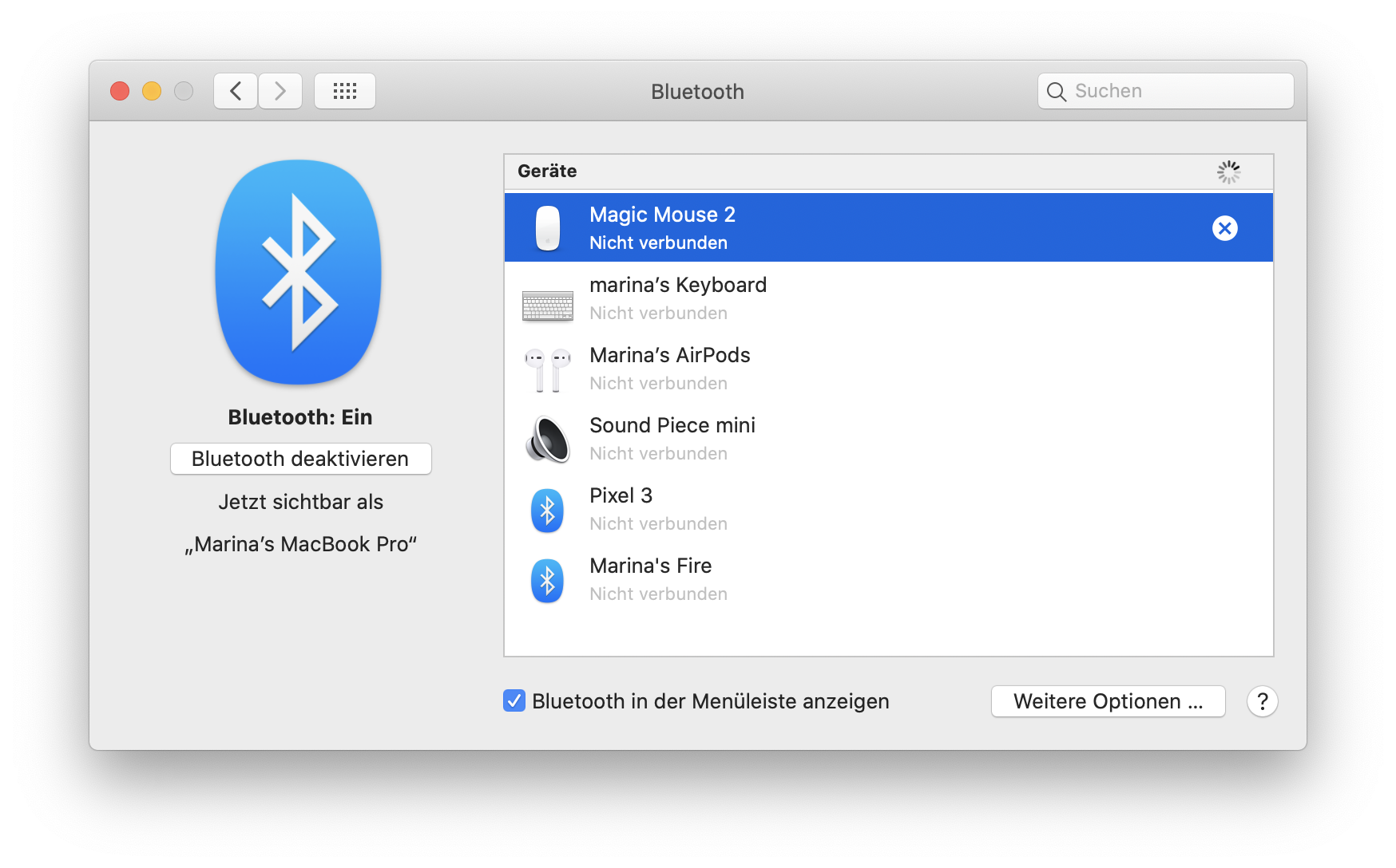 Bluetooth auf Mac einschalten