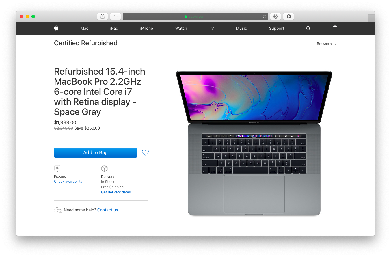 buy laptop Apple macbook pro refurbished